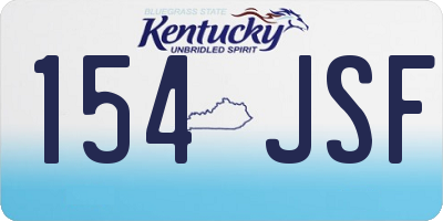 KY license plate 154JSF