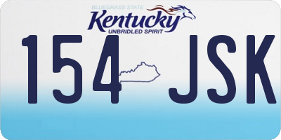 KY license plate 154JSK