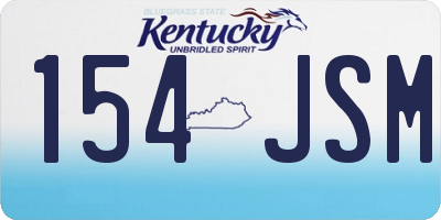 KY license plate 154JSM