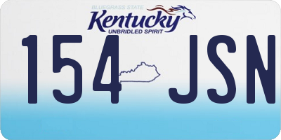 KY license plate 154JSN