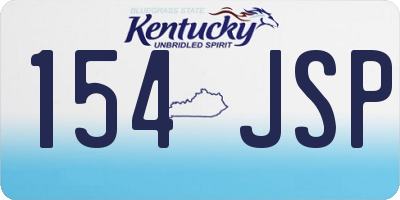 KY license plate 154JSP