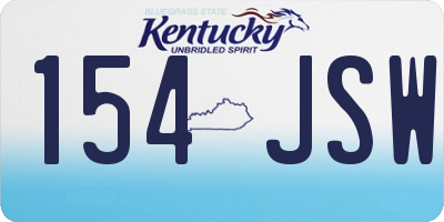 KY license plate 154JSW