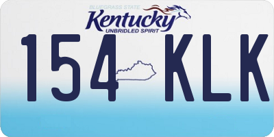 KY license plate 154KLK