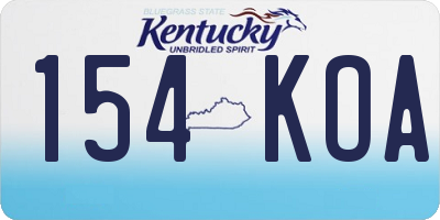 KY license plate 154KOA