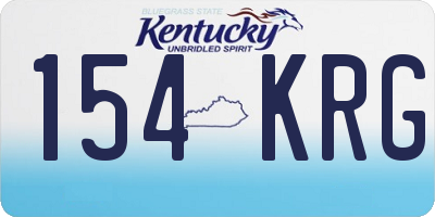 KY license plate 154KRG