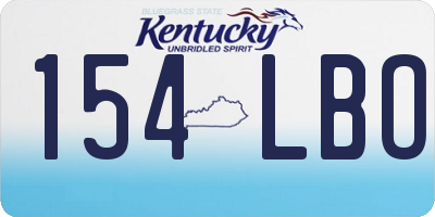 KY license plate 154LBO