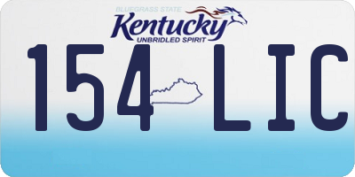 KY license plate 154LIC