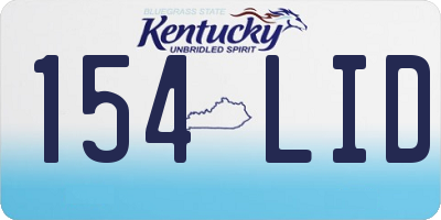 KY license plate 154LID