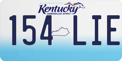 KY license plate 154LIE
