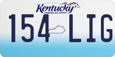 KY license plate 154LIG