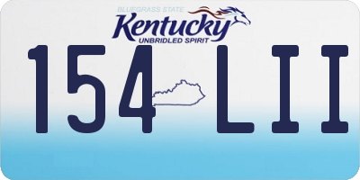 KY license plate 154LII