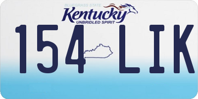 KY license plate 154LIK