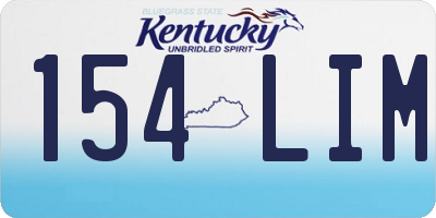 KY license plate 154LIM