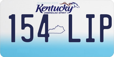 KY license plate 154LIP