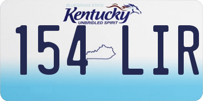 KY license plate 154LIR