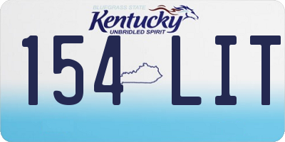 KY license plate 154LIT