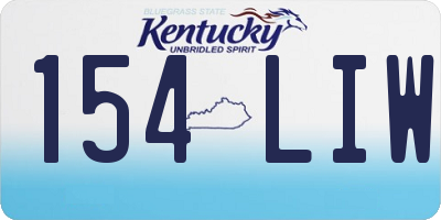 KY license plate 154LIW