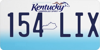 KY license plate 154LIX