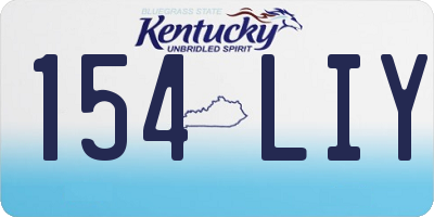 KY license plate 154LIY