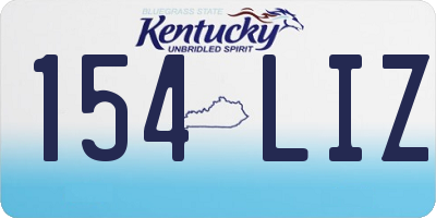 KY license plate 154LIZ