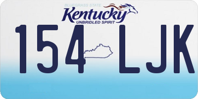 KY license plate 154LJK