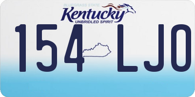 KY license plate 154LJO