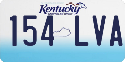 KY license plate 154LVA