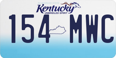 KY license plate 154MWC