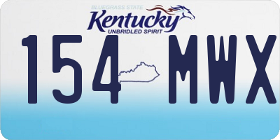 KY license plate 154MWX