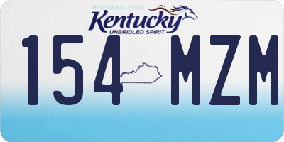 KY license plate 154MZM