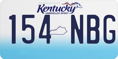 KY license plate 154NBG