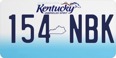 KY license plate 154NBK