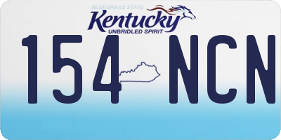 KY license plate 154NCN