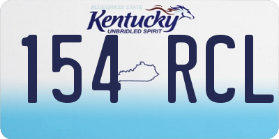 KY license plate 154RCL