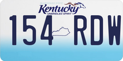 KY license plate 154RDW