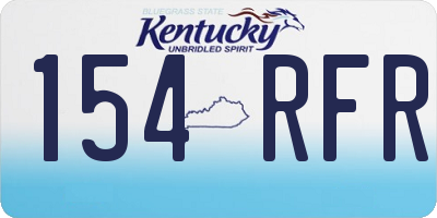 KY license plate 154RFR