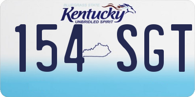 KY license plate 154SGT