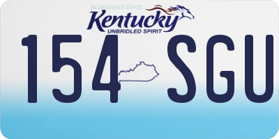 KY license plate 154SGU