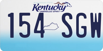 KY license plate 154SGW