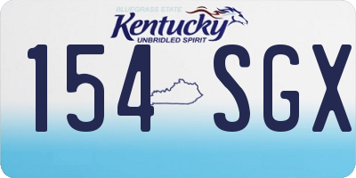 KY license plate 154SGX