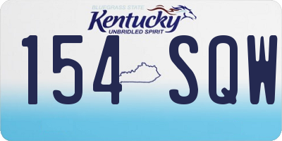 KY license plate 154SQW