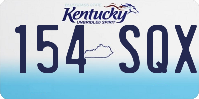 KY license plate 154SQX