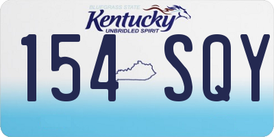 KY license plate 154SQY