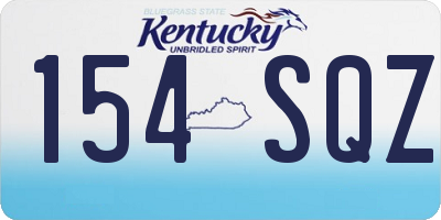 KY license plate 154SQZ