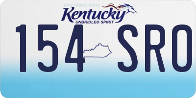 KY license plate 154SRO