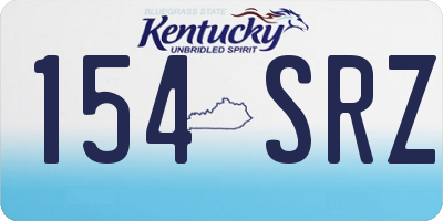 KY license plate 154SRZ