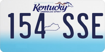 KY license plate 154SSE