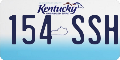 KY license plate 154SSH