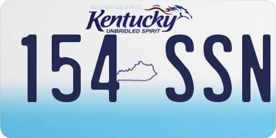 KY license plate 154SSN