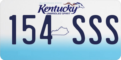 KY license plate 154SSS